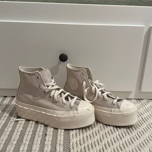 Lavender Platform Chuck Taylors - Size 7